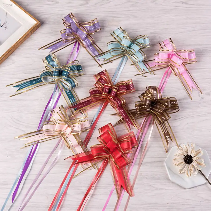 

100pcs 30mm Beautiful Solid Color Pull Bow Ribbon Gift Packing Flower Bow Bowknot Party Wedding Car Room Decoration