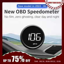 헤드업 디스플레이 OBD2 HUD 속도계 자동차 프로젝터 알람, EOBD 자동 연료 소비 볼트 계량기 수온 게이지, B1