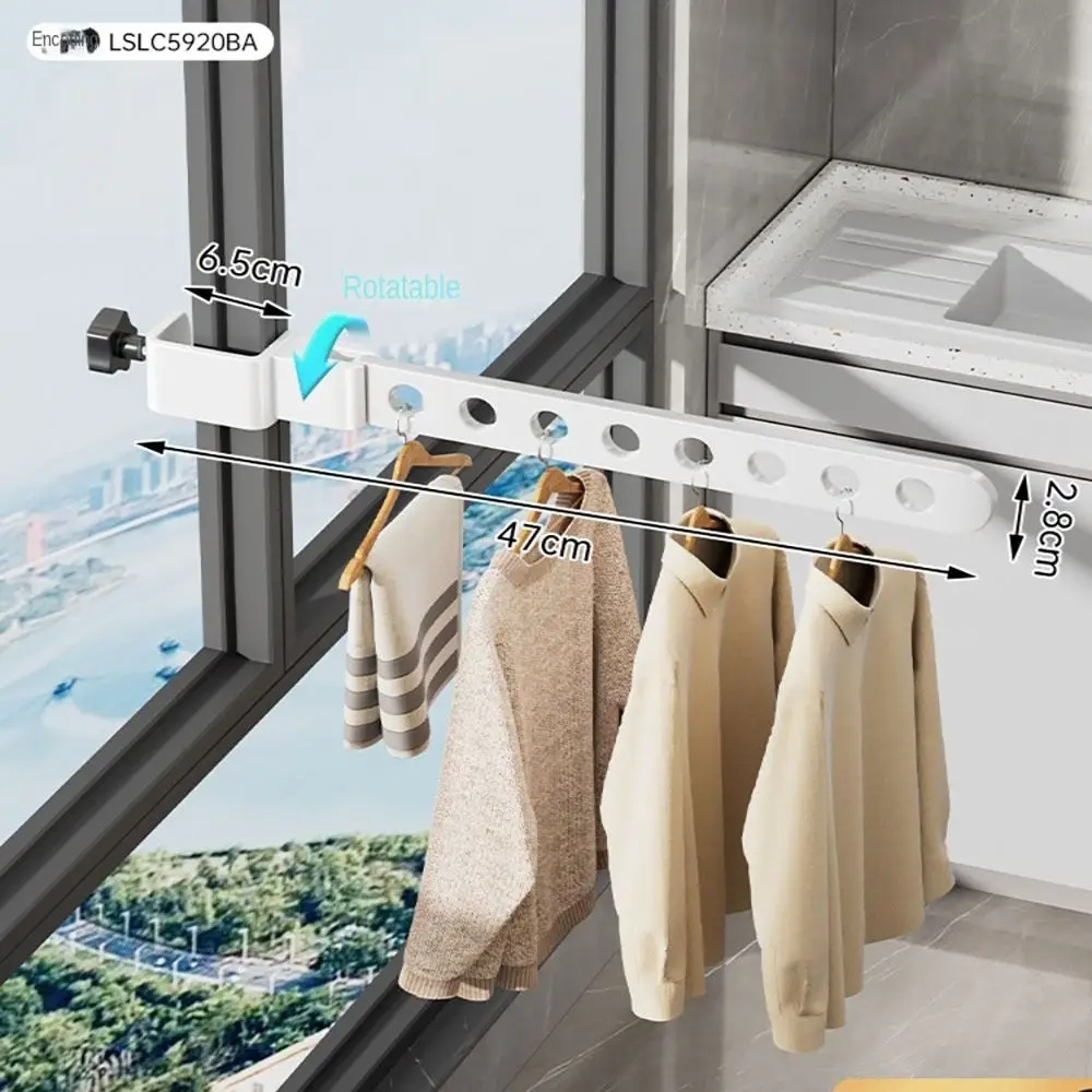 Foldable Black Clothes Rack Clothes Hangers Wall Mounted Hanger Drying Rack SpaceSaving Aluminum Clothes Organization 6