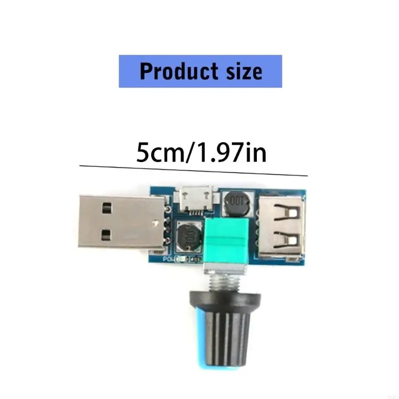 96BA USB Fan Stepless Speed Controller Regulator with Switches Speed Module 4-12V 5W