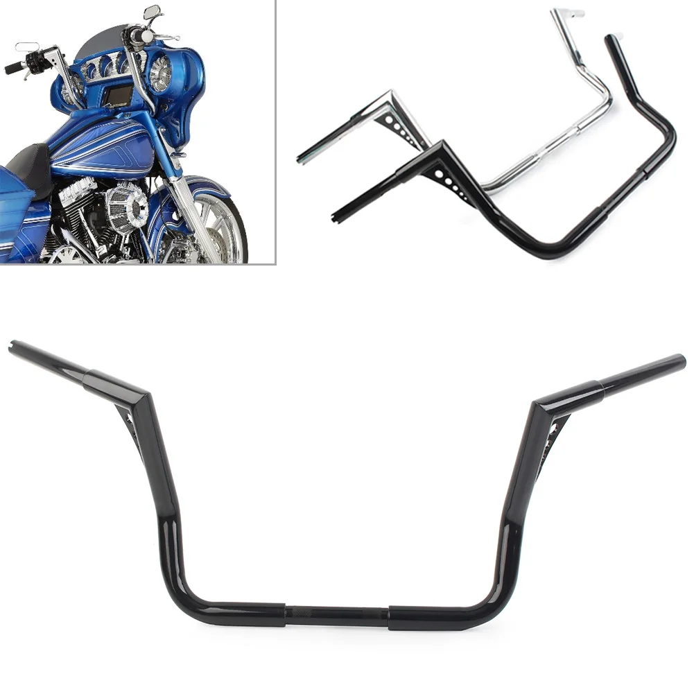 

Motorcycle 12" Rise Ape Hanger Handle Bars For Harley Davidson Touring Dressers Baggers FLHT FLHTC 1982-2021