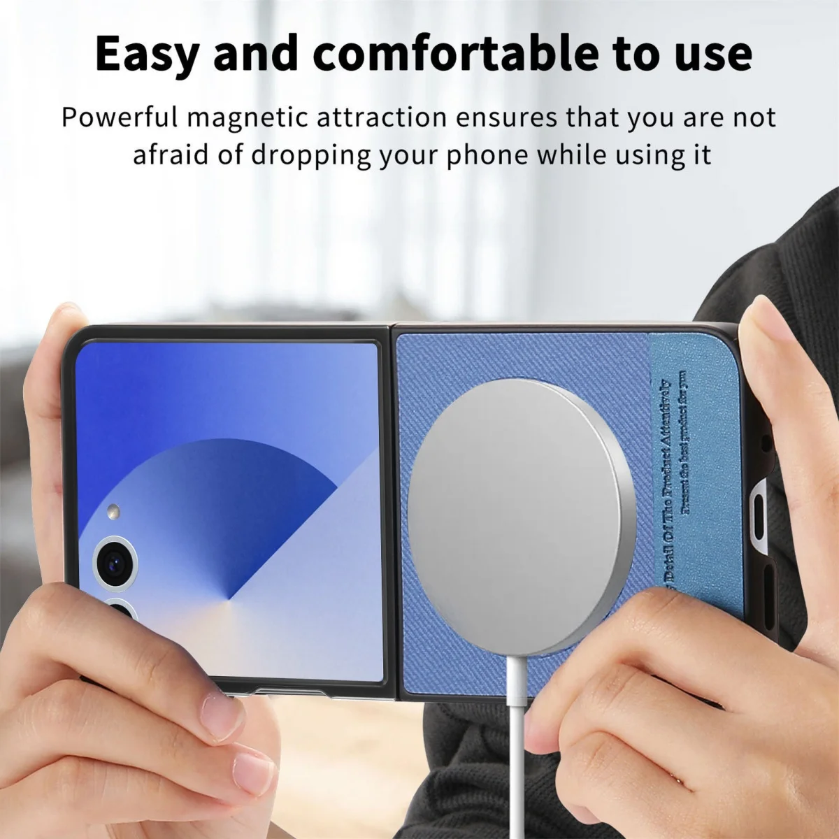 Magnetic Leather Protective Phone Case with Hard Shell