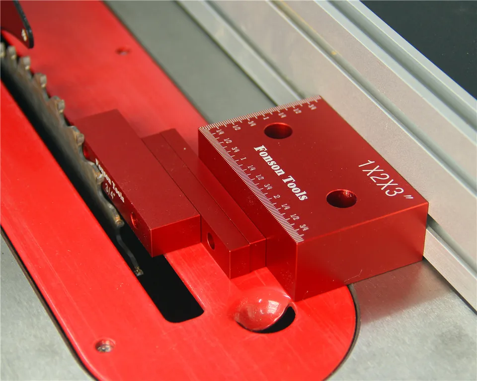 17-Piece Height Gauge Block Set – Aluminum Setup Bars For Router & Table Saw, Red Anodized, Woodworking Measuring Tool