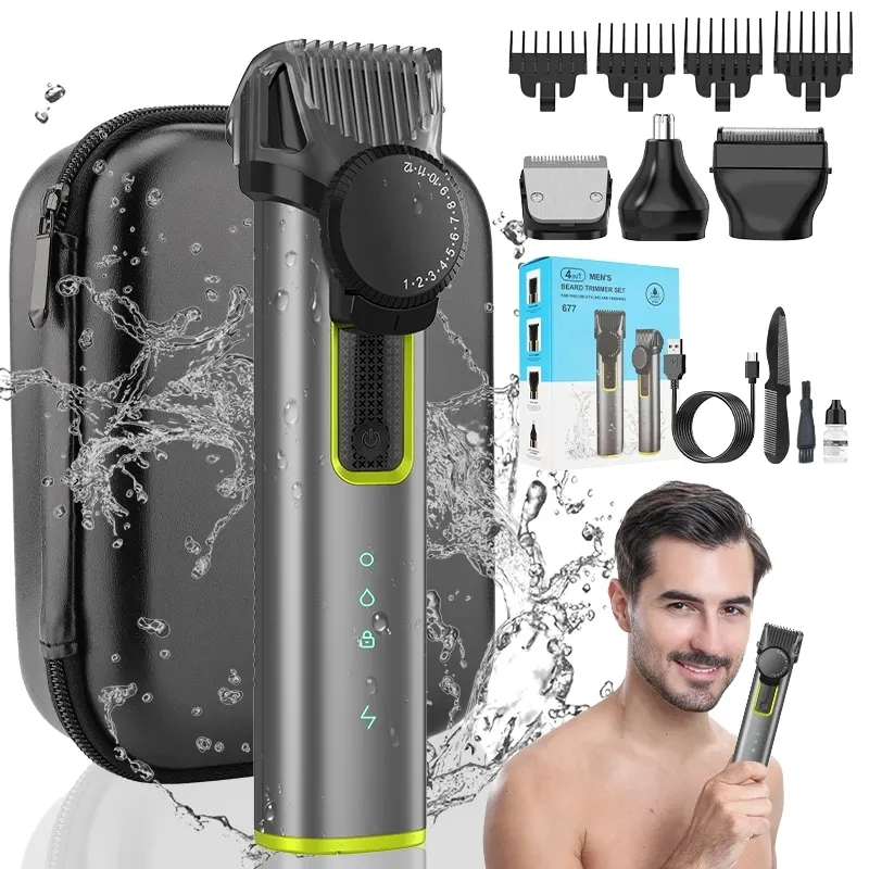 Hair Clipper Electric Shaver Hair Trimmer Body Trimmer Xiaomi Youpin New Men Grooming Kit MultiFunction IPX5 Waterproof Pro Electric Hair Clipper 4-in-1 Shaver Nose Hair Trimmer Set