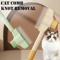 Cat Comb Knot Removal Floating Hair Artifact Long Hair Pet Self Cleaning Row Dog Cats Combs Grooming Supplies Flea Remove 1