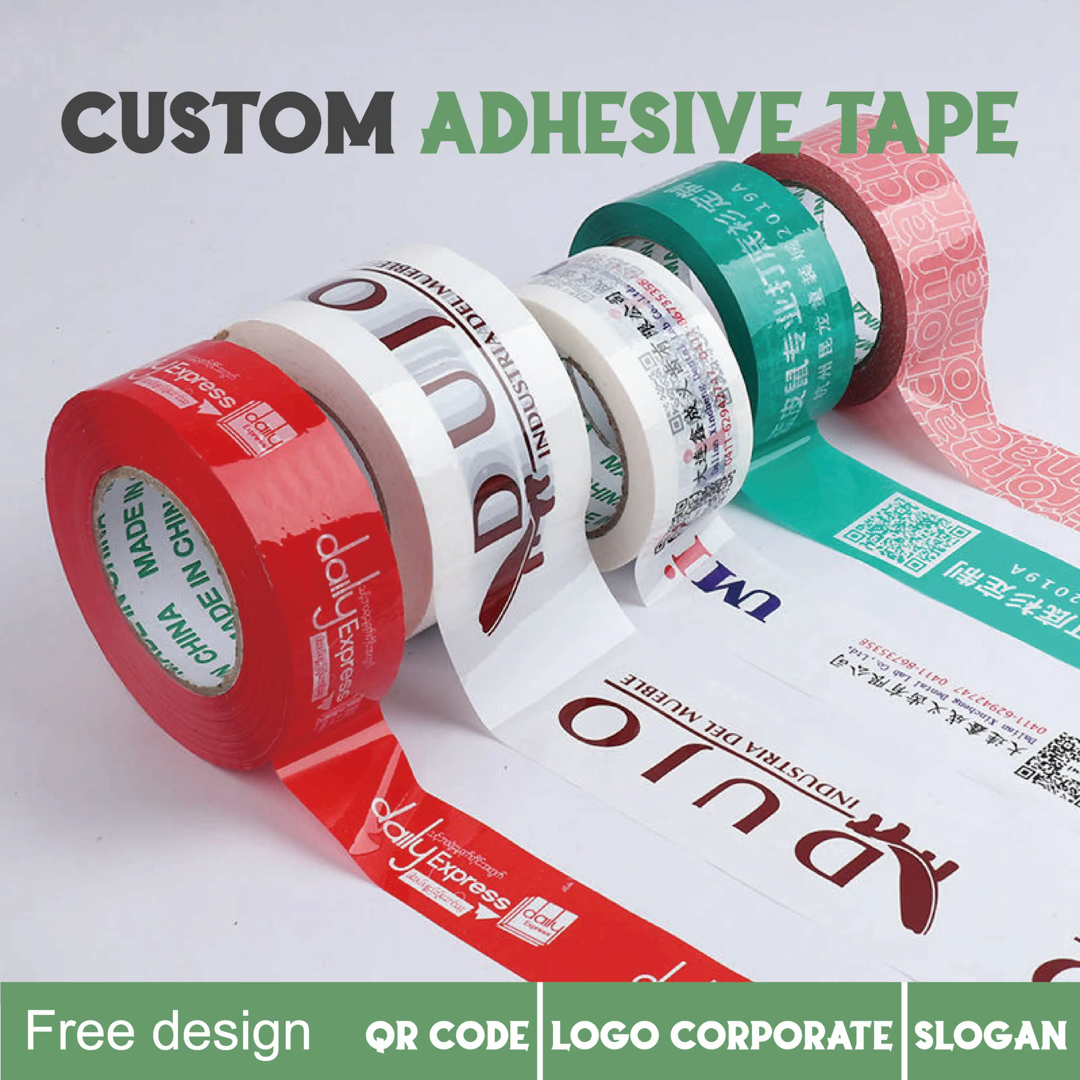 5PCSSet100MAdvertisingTapeCustomLogoPrintedBiogradeableWater