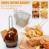 Square Fry Basket Stainless Steel Mesh Colander French Fries Chips Holder with Handle Kitchen Handheld Fry Cooking Accessories 5