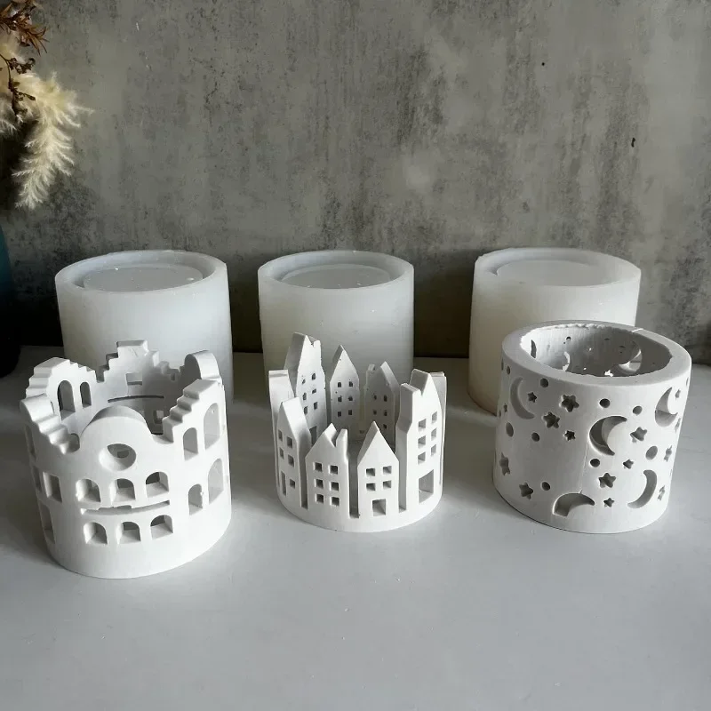 New Ring House Candle Holder Ornaments Silicone Mold DIY Epoxy