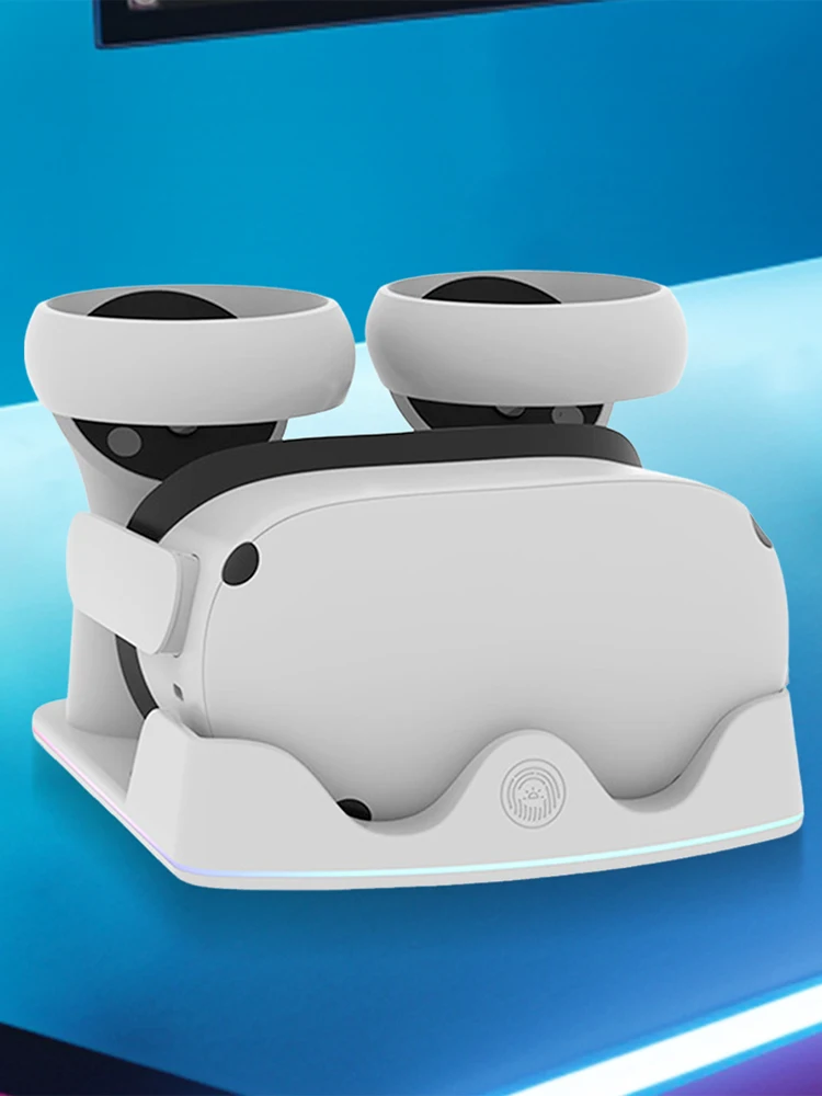 메타 퀘스트 3S VR 헤드셋용 충전 독, RGB 조명이 있는 고속 충전 스테이션, 메타 퀘스트 3S/3/2 VR 헤드셋용 충전 스탠드