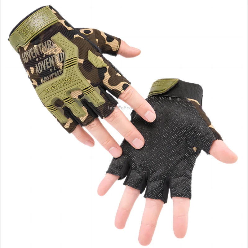 Tactical Combat Half Finger Gloves Anti-slip Hunting Hiking Gloves Outdoor Sports Protective Airsoft Shooting Fingerless