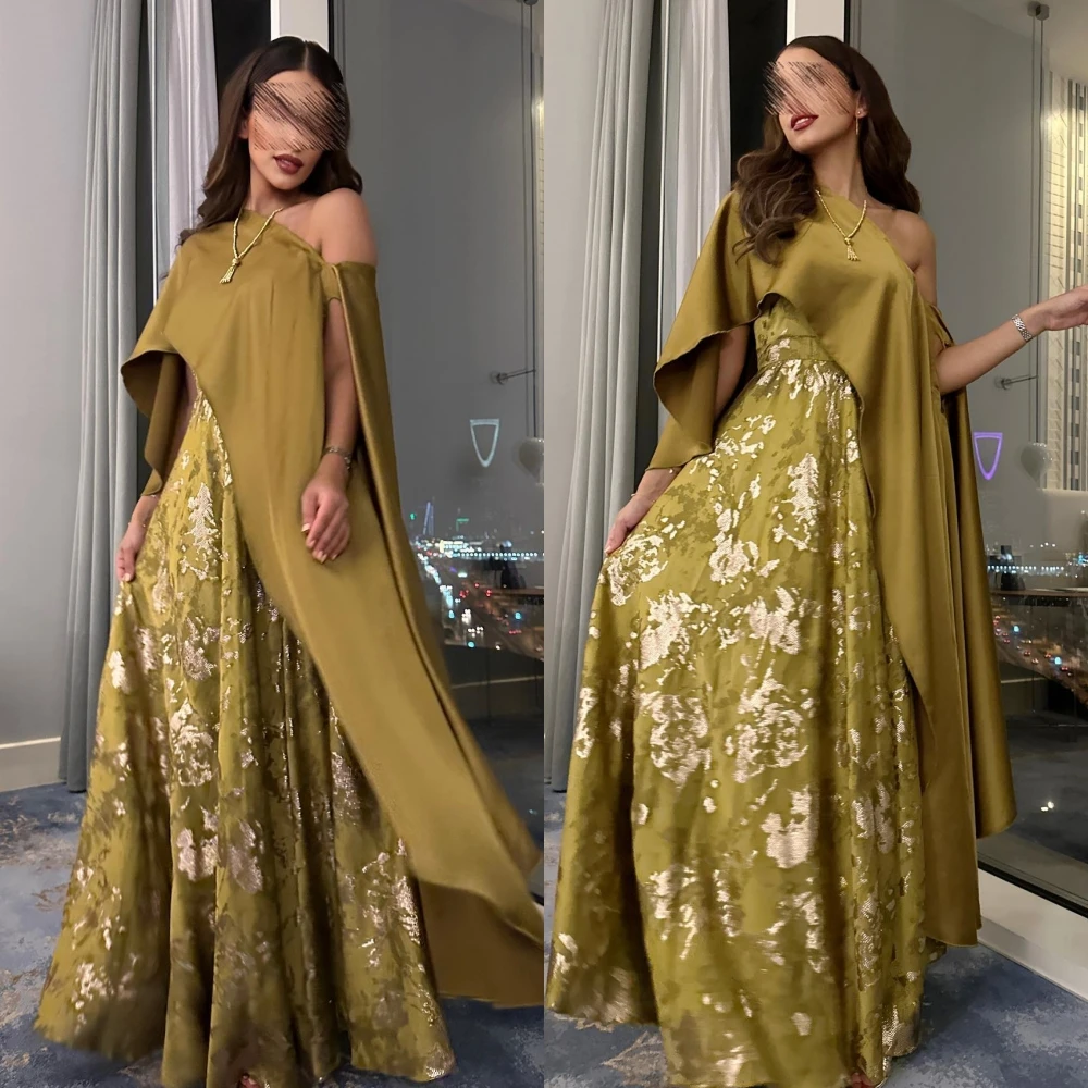 

Fashion Sizes Available One-shoulder A-line Party Dresses Anke length Skirts Charmeuse Evening robe de soirée femmes