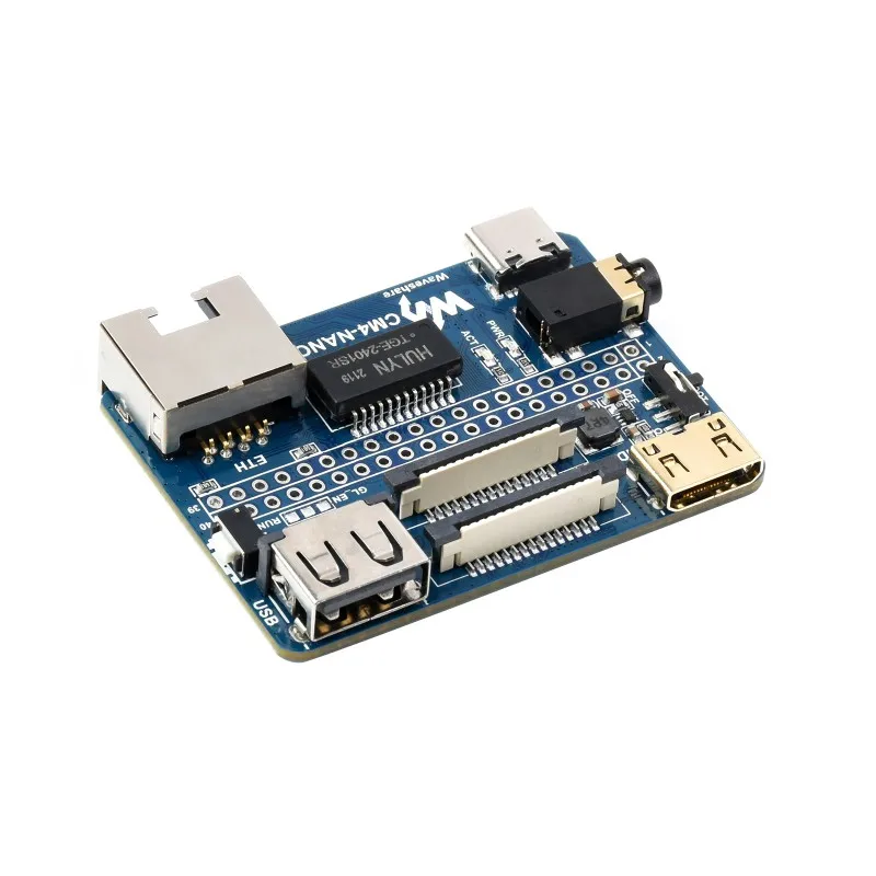 

Nano Base Board (B) is suitable for Raspberry PI CM4 Computing Module 4 Lite/eMMC,Gigabit Ethernet, USB2.0, DSI, CSI, Audio Jack