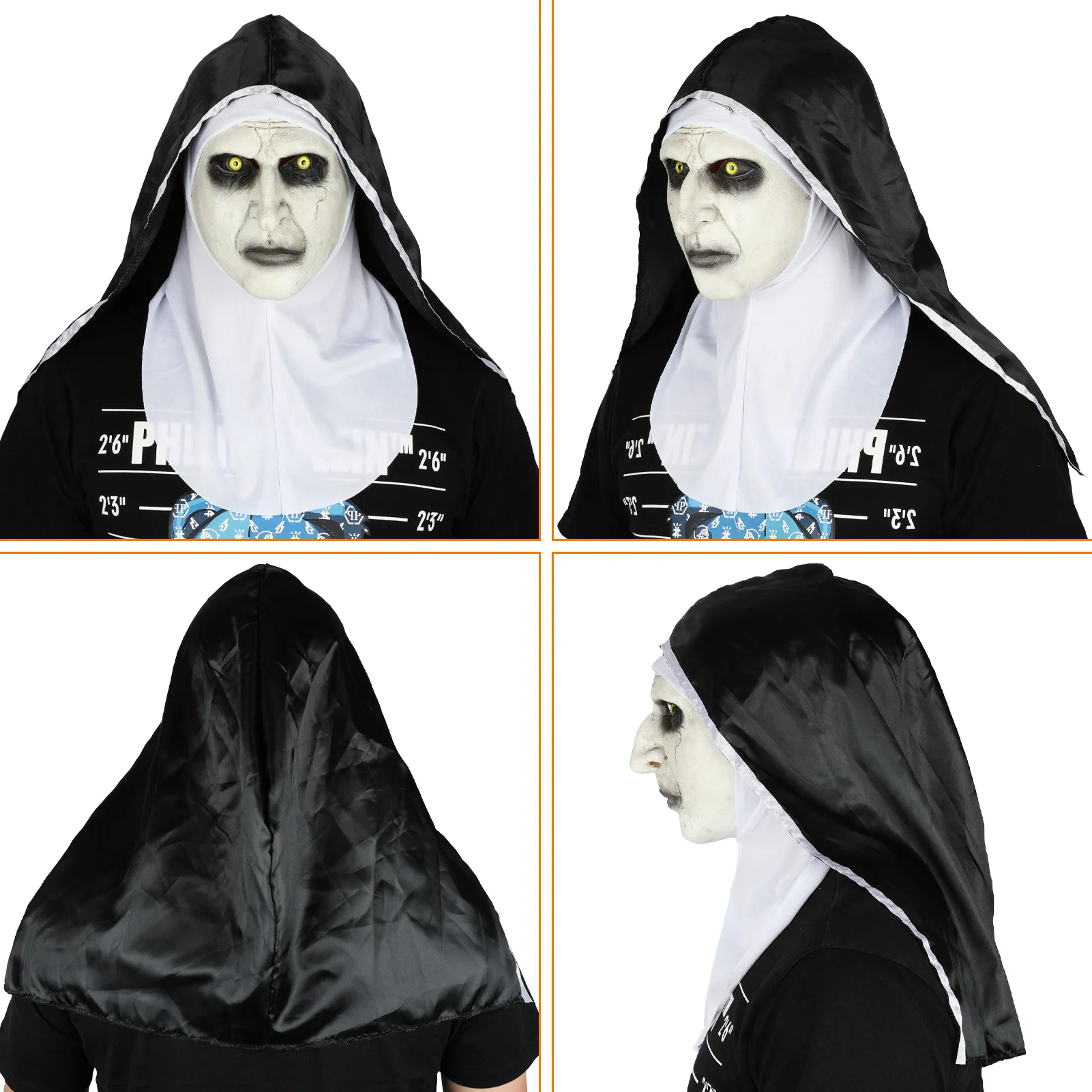 Ghost Nun Mask Cosplay Horror movie The Conjuring Latex Full Face Helmet Halloween Masquerade Party Scary Headwear Prop halloween masks