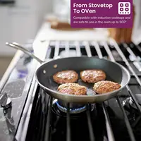Frying Pan Set, Includes 8 inch, 10 inch, 12 inch, Stainless Steel 2
