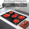 30" 5 Burner Built-in Electric Stove Top Glass Cooktop 8400W Power Safety Lock Timer Indicator Compatible with Various Pots Easy 3