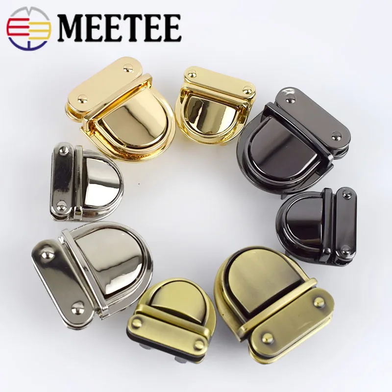 Meetee 2/5Pcs 25X25mm/31X37mm Metal Locks Clasps Snap Lock Buckle