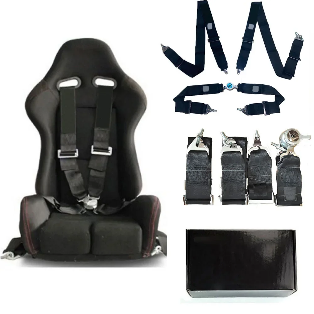 3인치 범용 레이싱 시트 벨트 하네스 조절 가능 4포인트 하네스 스냅온 캠록 퀵 릴리즈 카시트 벨트 (TAKA** 로고 포함)