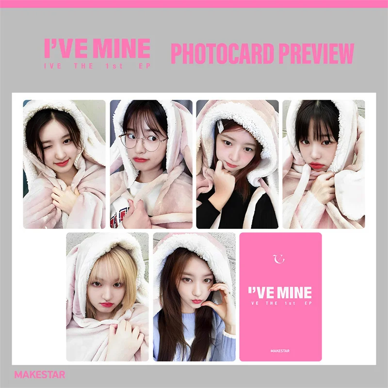 

KPOP 6pcs/set IVE Album I'VE MINE 1st EP Ms LOMO Card Rabbit Cape YUJIN LIZ Rei Leeseo GAEUL WONGYONG Gift Postcard Photo Card