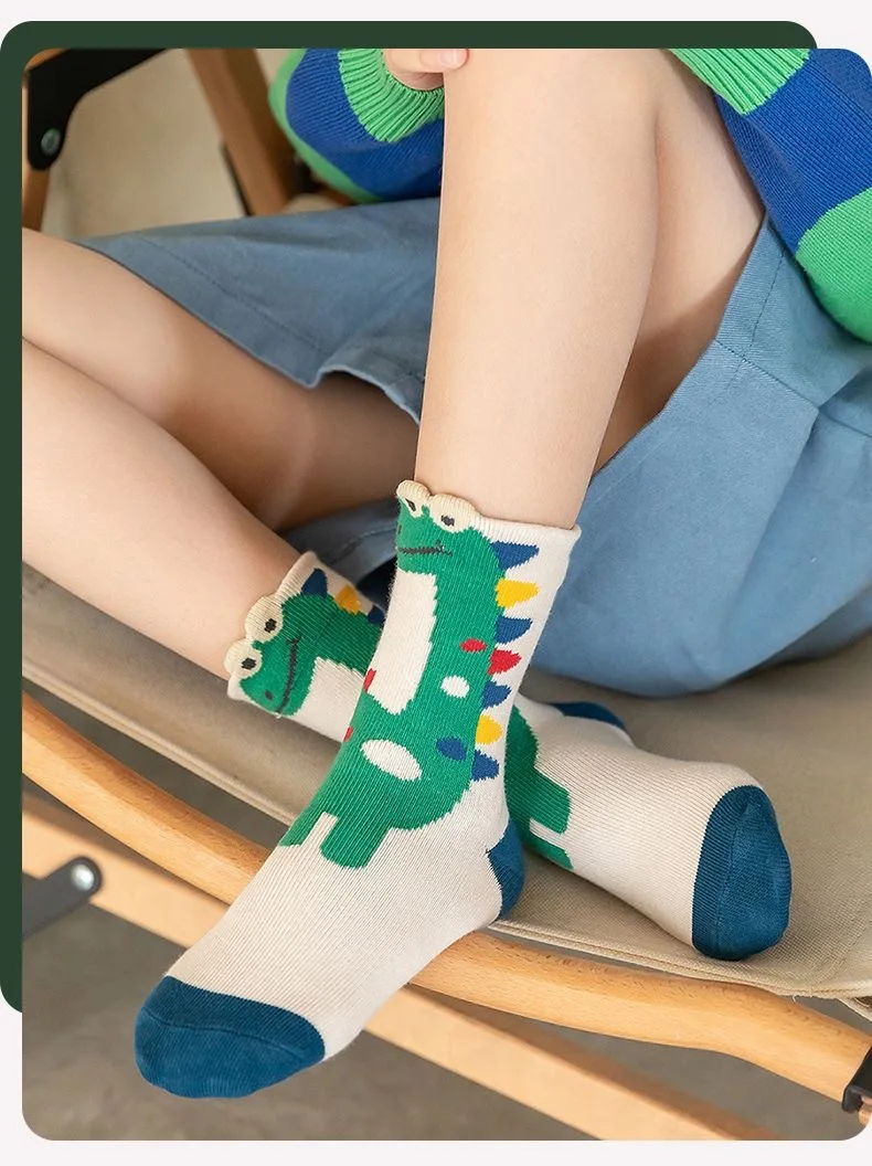5Pairs/lot Children Socks for Girls Cotton Cute Outdoor Travel Sports Socks Animal Dinosaur Causual Sports Clothes Accessories 18 S44f3520df3664daea8141fb069e862d1m