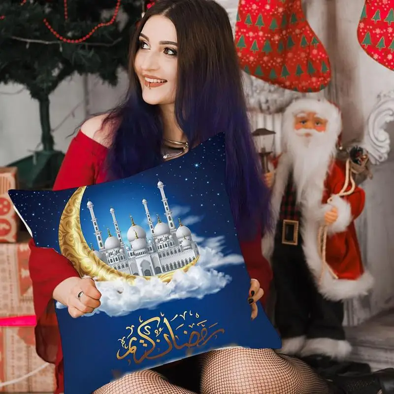 EID Cushion Cover Ramazan Decorations For Home Islamic Mahometan Party Decor Ramazan Kareem EID Al Adha Ramada Pillowcase