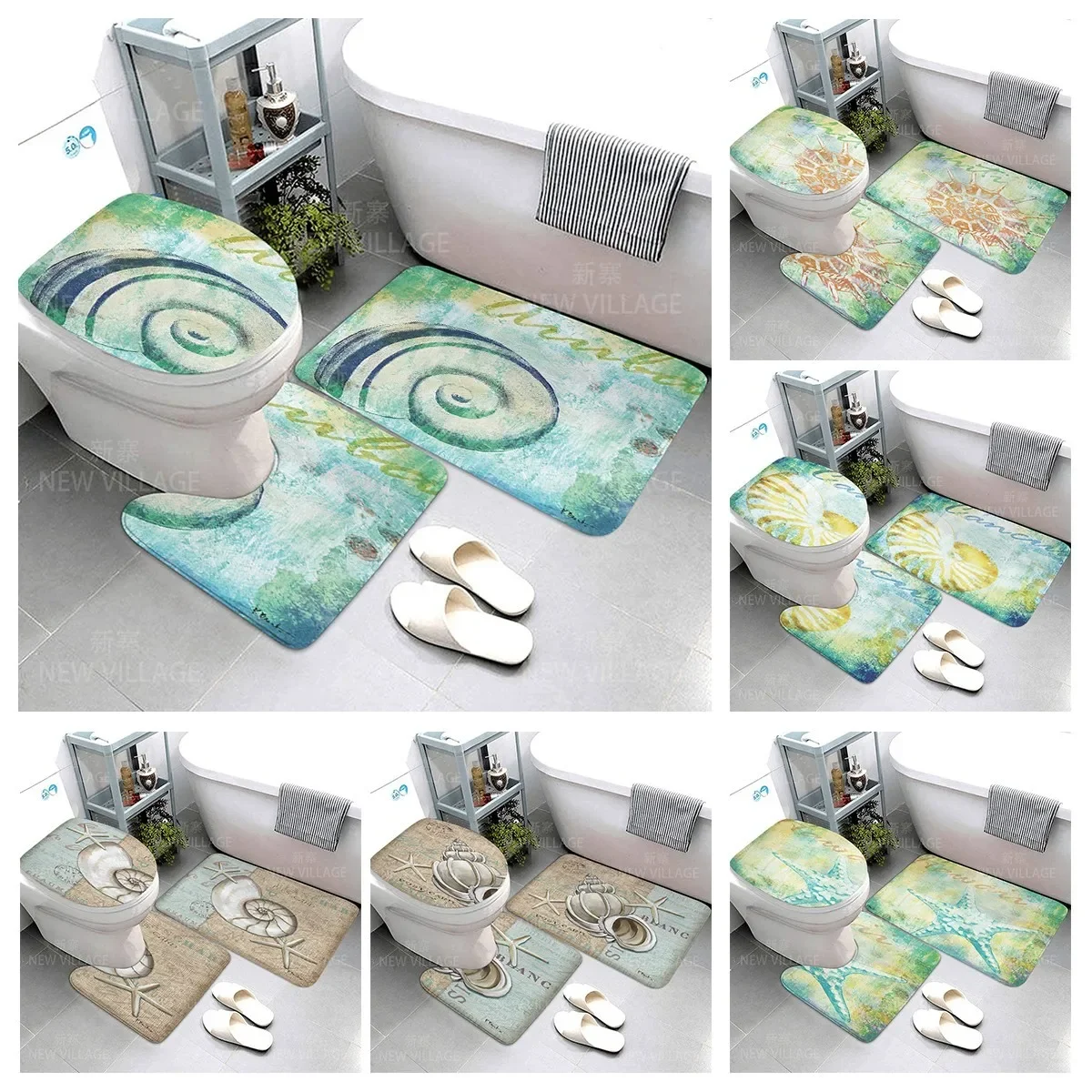 

Non slip shower mat bathroom carpet shower mat decorative water absorbing mat bathtub bathroom carpet underwater world print