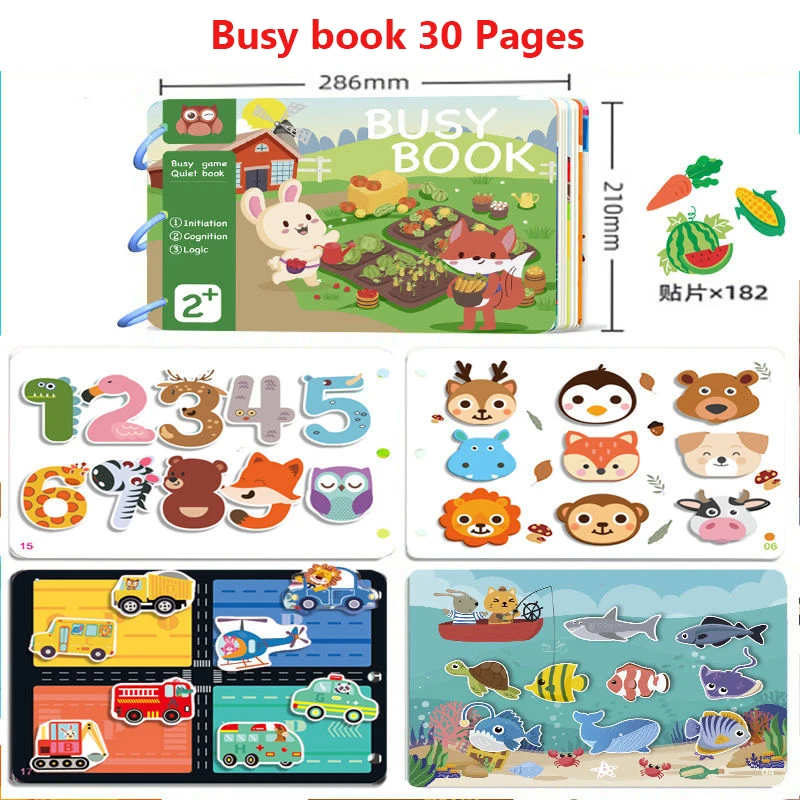 thumbnail image 1 of Mi primer libro de actividades, libro educativo, libro de actividades, libro de tablero para juguetes de aprendizaje, libro tranquilo, libro Montessori para bebés, para niños de 3 a 4 años, 1 of 5