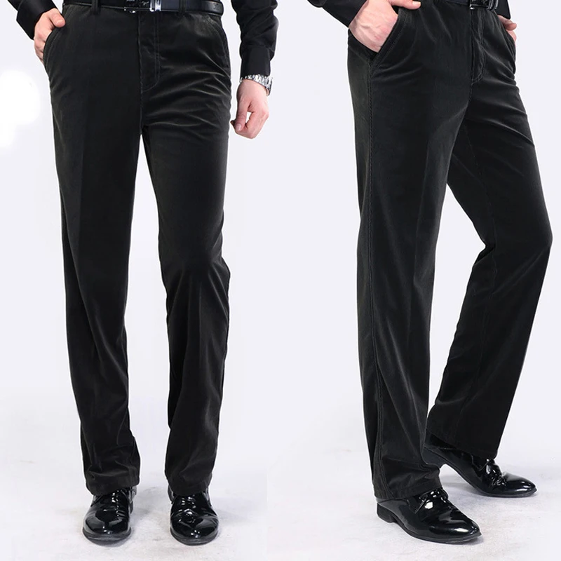 Autumn And Spring Thick Section Corduroy Men's Casual Pants Loose Middle-aged Corduroy Trousers Straight Long Pants