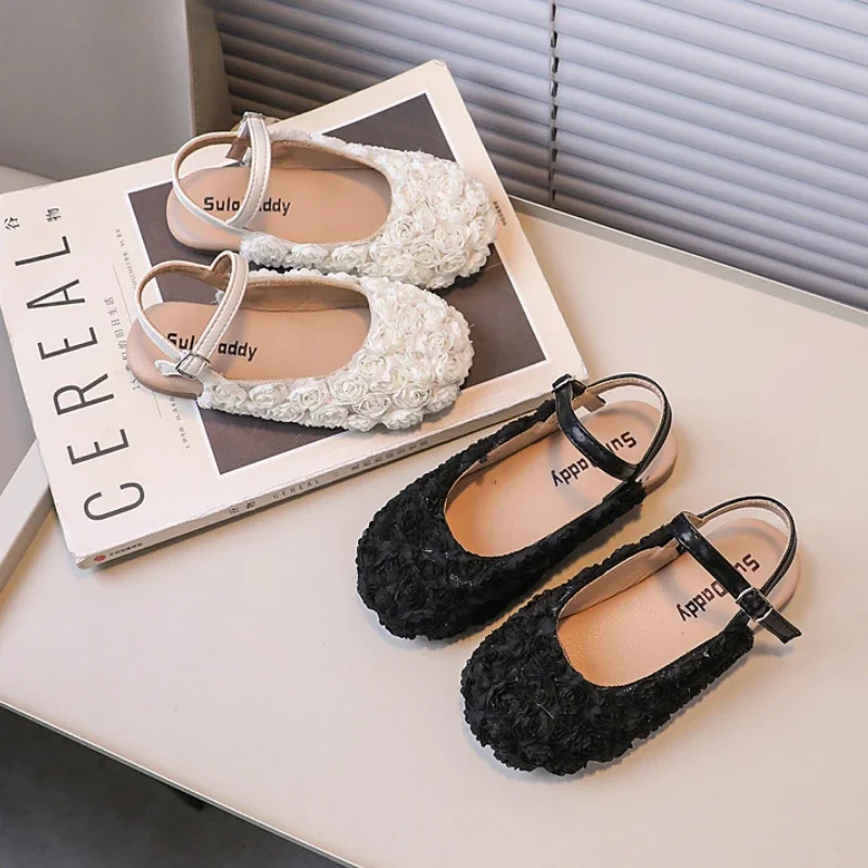 Girls Summer Flat Sandals Wedding Party Kids Casual Shoes