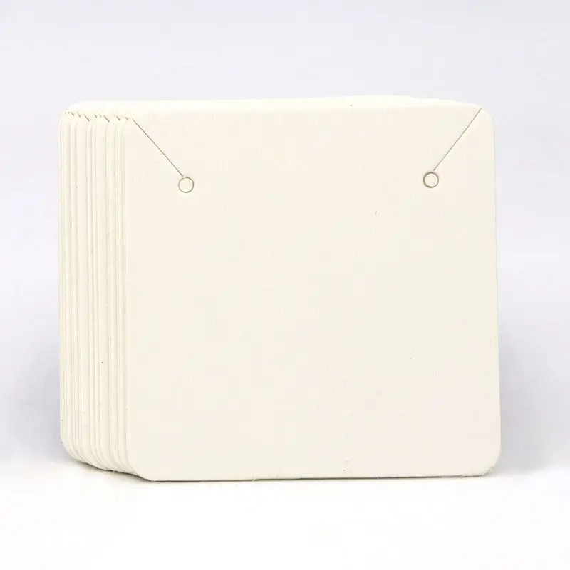 50pcs 5*5cm Colorful Square Blank Kraft Black White Paper Jewelry Necklace Earring Card Label Tags Handmade DIY Accessories jewelry cards