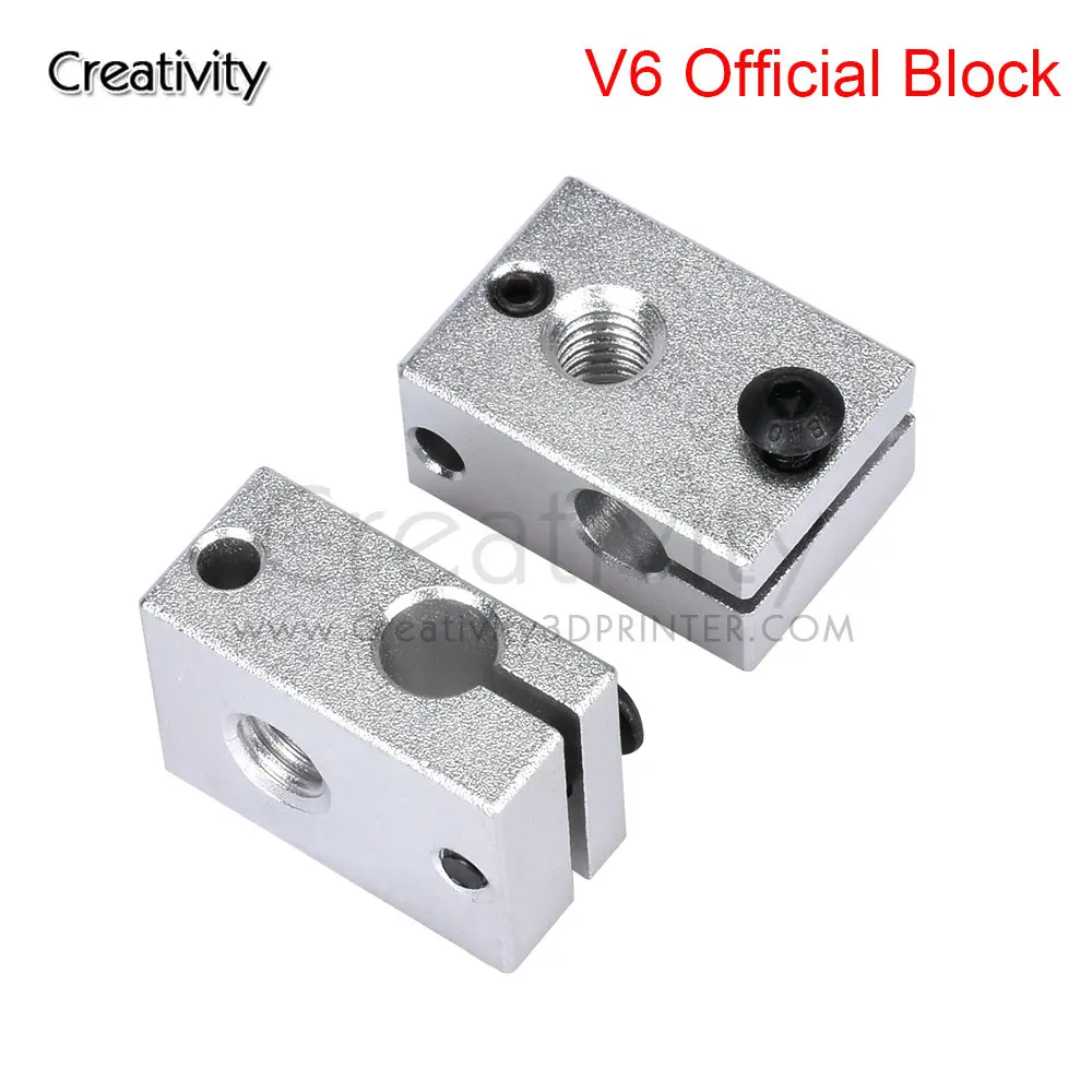 

V6 Heater Block Offical Aluminum Block With V6 Silicone Sock for V6 PT100 thermistor J-head Hotend Extruder 3D Printer