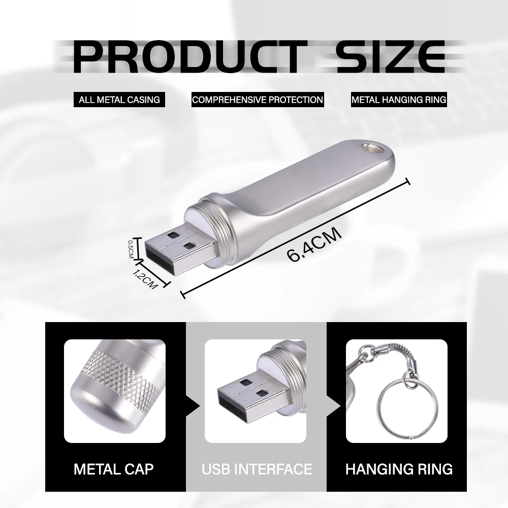 Movimentação Dourada da Pena 32gb Presente Criativo Prata Pendrive 8g da Vara 64gb da Memória do Metal das Movimentações 3.0 gb do Flash do Usb 128 do Microfone de Jaster Mini - Imagem 2