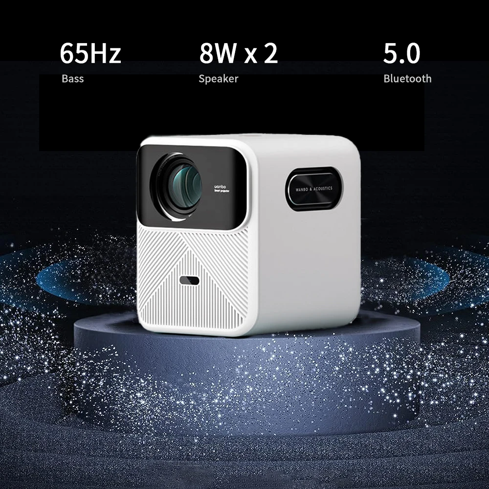 Wanbo NEW Projector Mozart 1 1080P Full HD WIFI 6 Auto Focus&Keystone 900 ANSI Lumens Smart Android 2+32GB Cinema TV