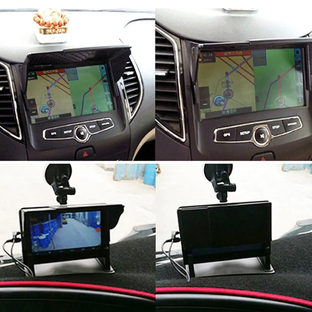 5.5-10 Inch Car GPS Sunshade Cover GPS Screen Sun Shade Visor Car Central Dashboard Navigator Display Interior Accessori