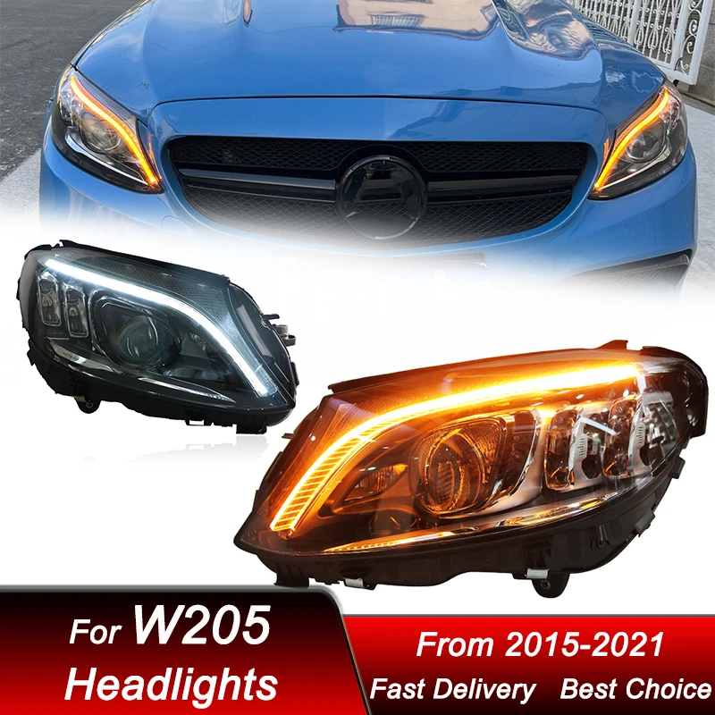 

Car Headlights For Mercedes-Benz C class W205 2015-2021 high style LED Auto Headlamp Assembly Projector Lens Accessories Kit