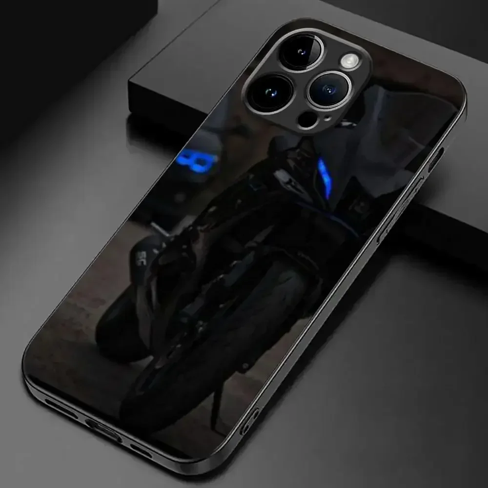 Hot Black Motorcycle Y-Yamaha-R1 Phone Case For iPhone 15 14 13 12 11X XR XS XSMAX 87 Plus Mini Pro Max Soft Black Phone Cover