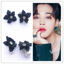 

KPOP JIMIN Ins Korean Small Fresh Flower Earrings Female Bohemian Small Flower Earrings JENNIE New Korea Group Fashion Gifts