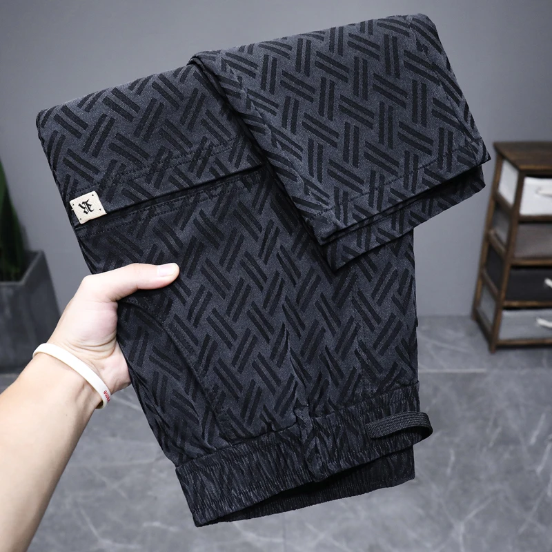 

Spring Men Striped Classic Business Casual Pants Korean Stretch Slim Fit Work Wear Straight Pants Male Fashion Trousers Clothing