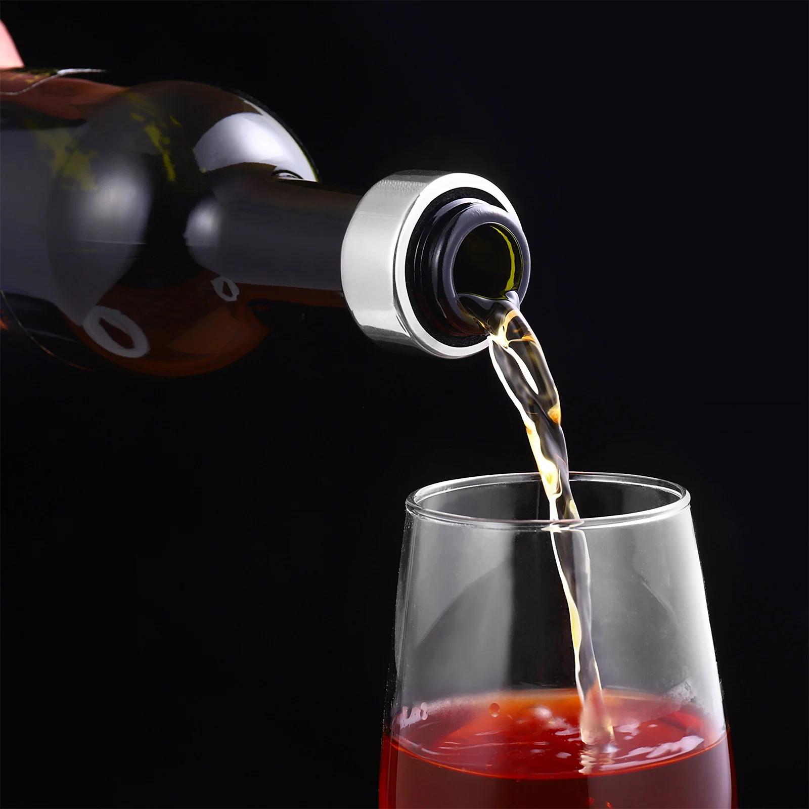 

Red Wine Drip Stop Ring Stainless Steel Wine Bottle Collar Ring Leak-Proof Anti-Overflow Ring Bar Tools (without Stripe)