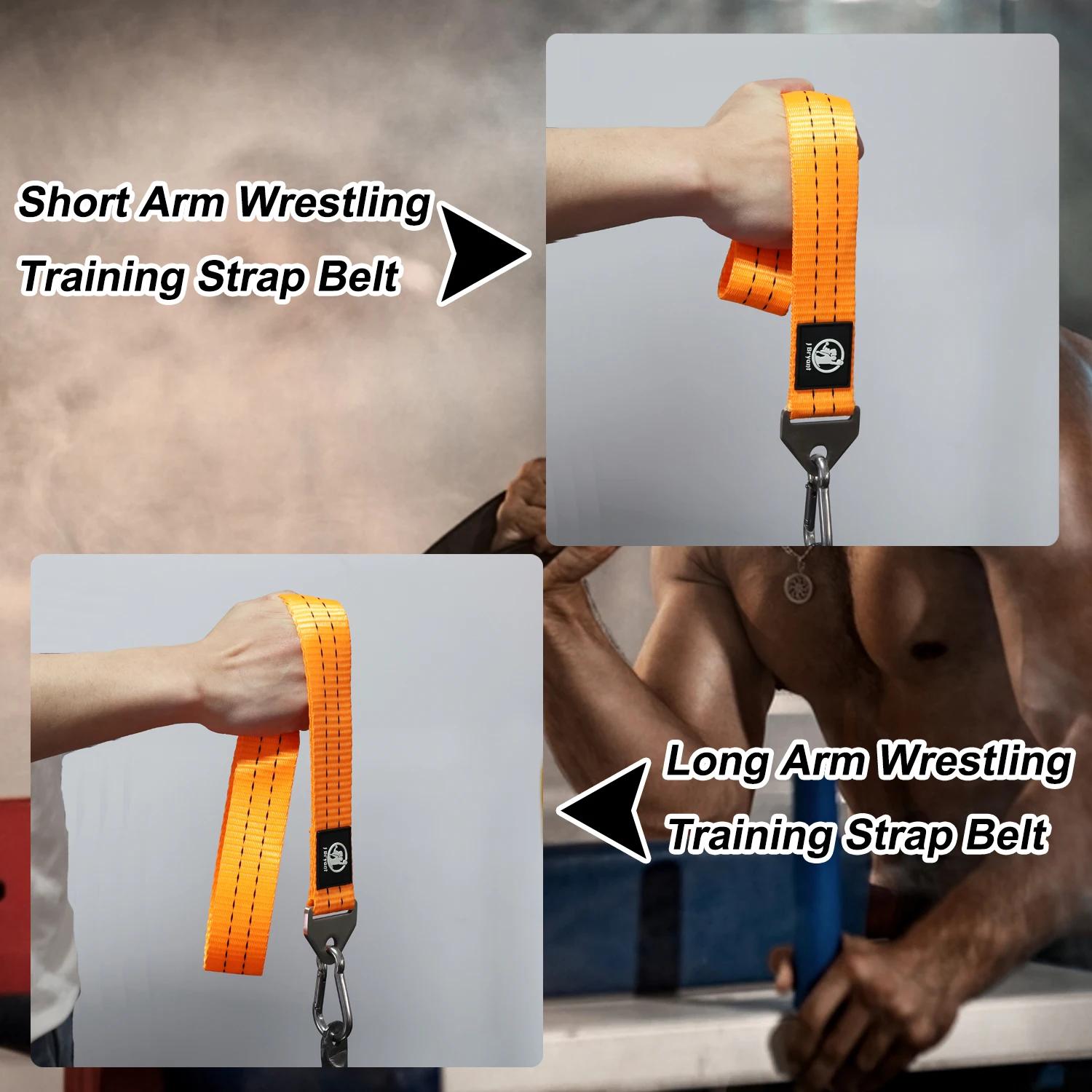 Arm Wrestling Training Strap Belt Hand Grip Arm Finger Forearm Exerciser Strengthener for Cable Machine