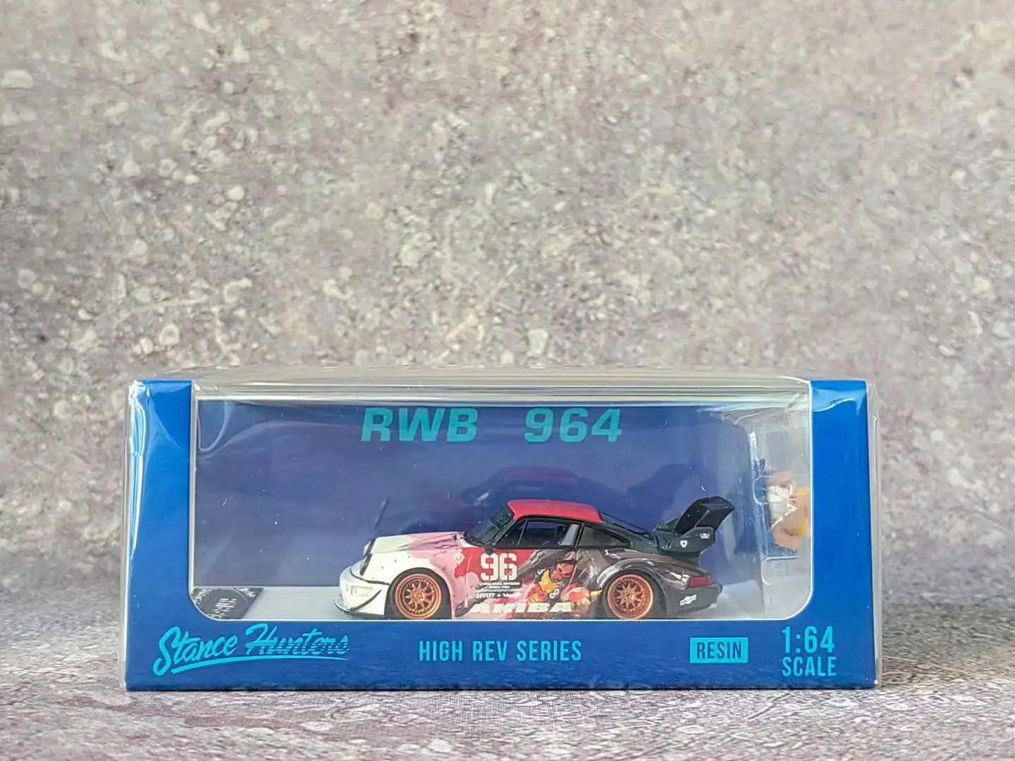 Новинка, в наличии, модель из смолы стойки Hunter 1:64 RWB 964 GT Wing Version Akiba, ограниченный выпуск в 2024 году