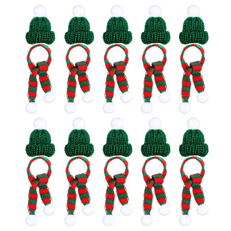 20pcs Christmas Bottle Covers Mini Santa Costume Costume Red Top Santa Mini Christmas