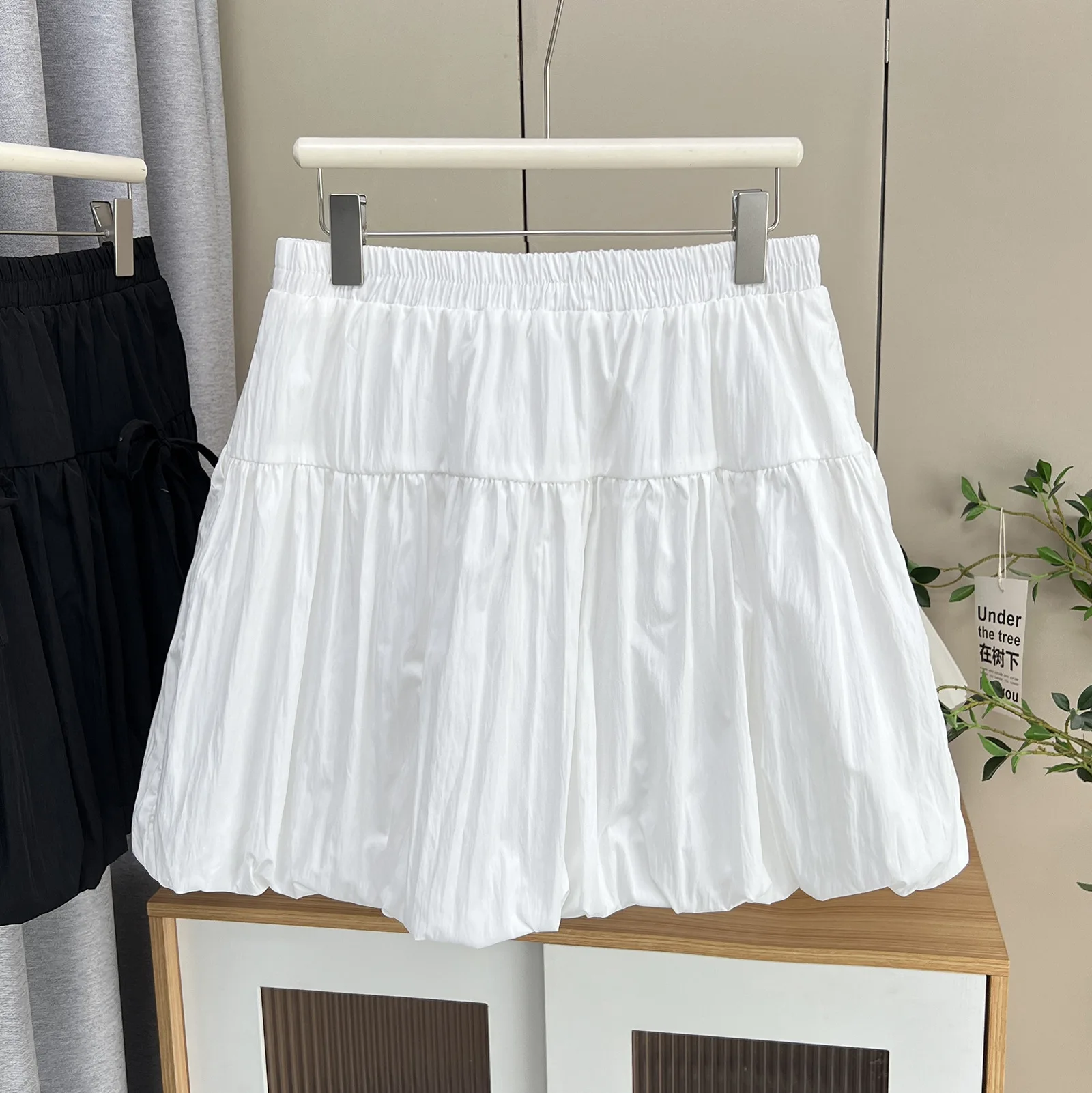 Summer New 100KG Sweet Bow Lantern Mini Skirt Plus Size Women's Washed Short Skirt 1662