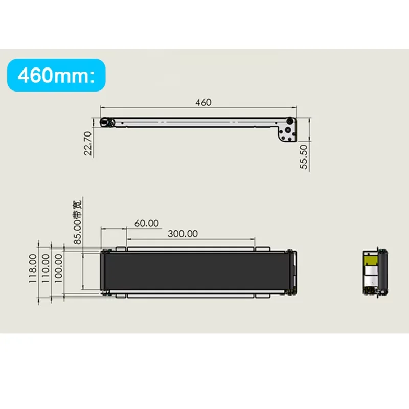 Mini Conveyor Belt 460mm/552mm/600mm Stainless Steel Frame PU Belt Vending Machi