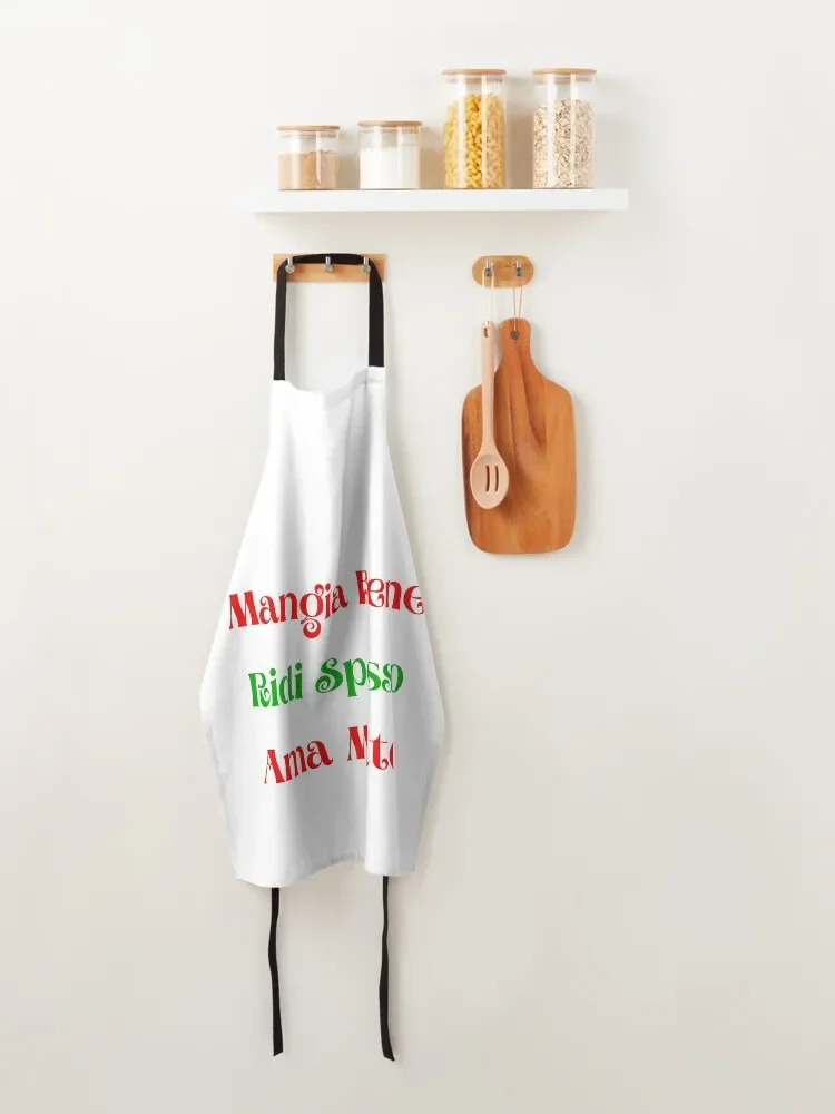 Фото Фартук для шеф-повара Mangia хорошо, ridi spesso, ama очень, полезные приспособления для домашней кухни, Женский фартук №3