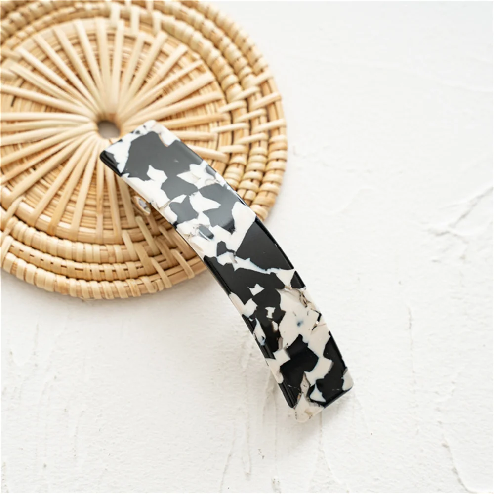 Frauen Leopard Haarspange Acetat Automatische Haarnadel Vintage Französisch Geometrisch Marmor Bunte Federklammer Haarschmuck für Mädchen – Detail 17