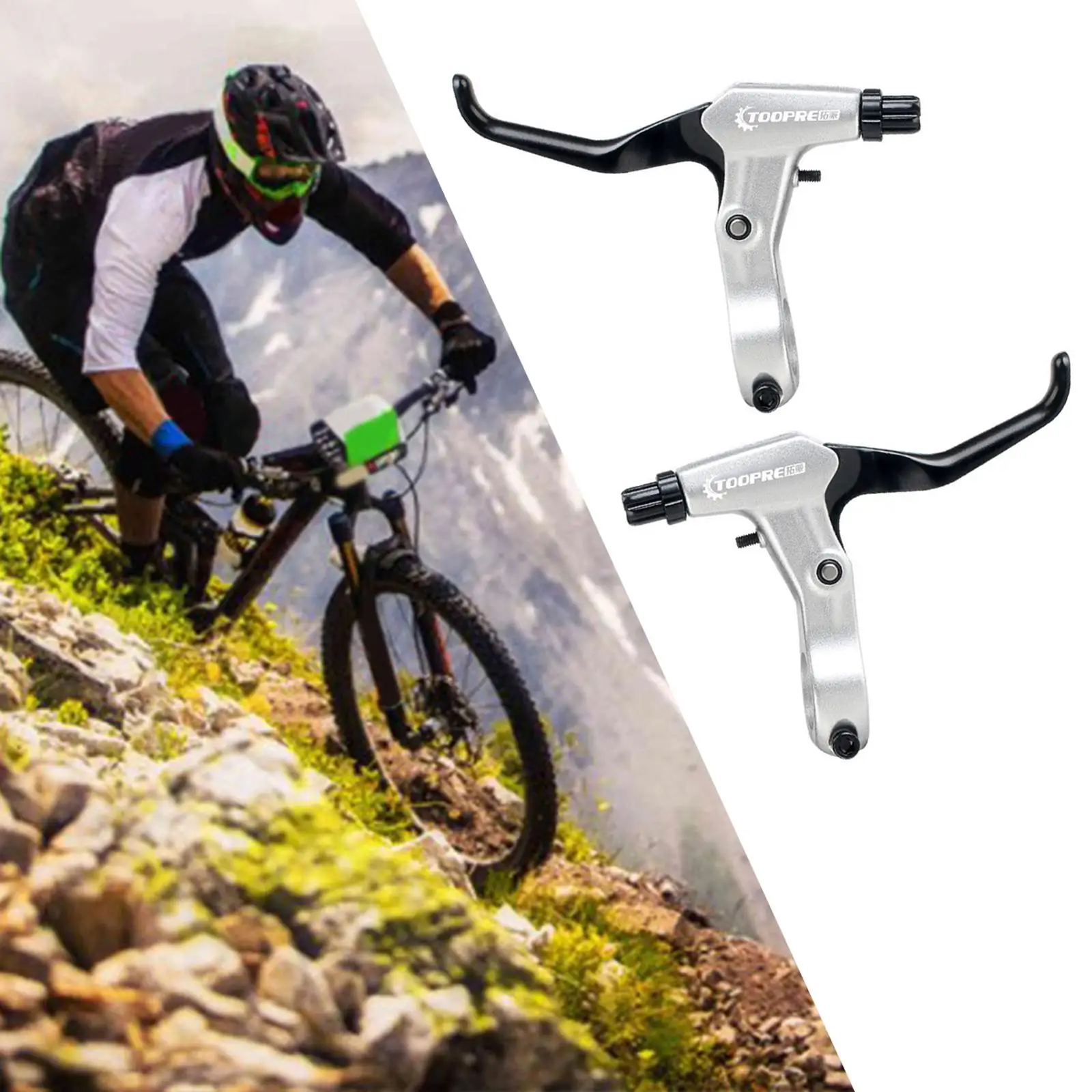 2 uds palancas de freno de bicicleta manija de freno de bicicleta freno de mano tipo V reemplazo de disco de freno para entusiastas de la bicicleta de montaña deportes adultos