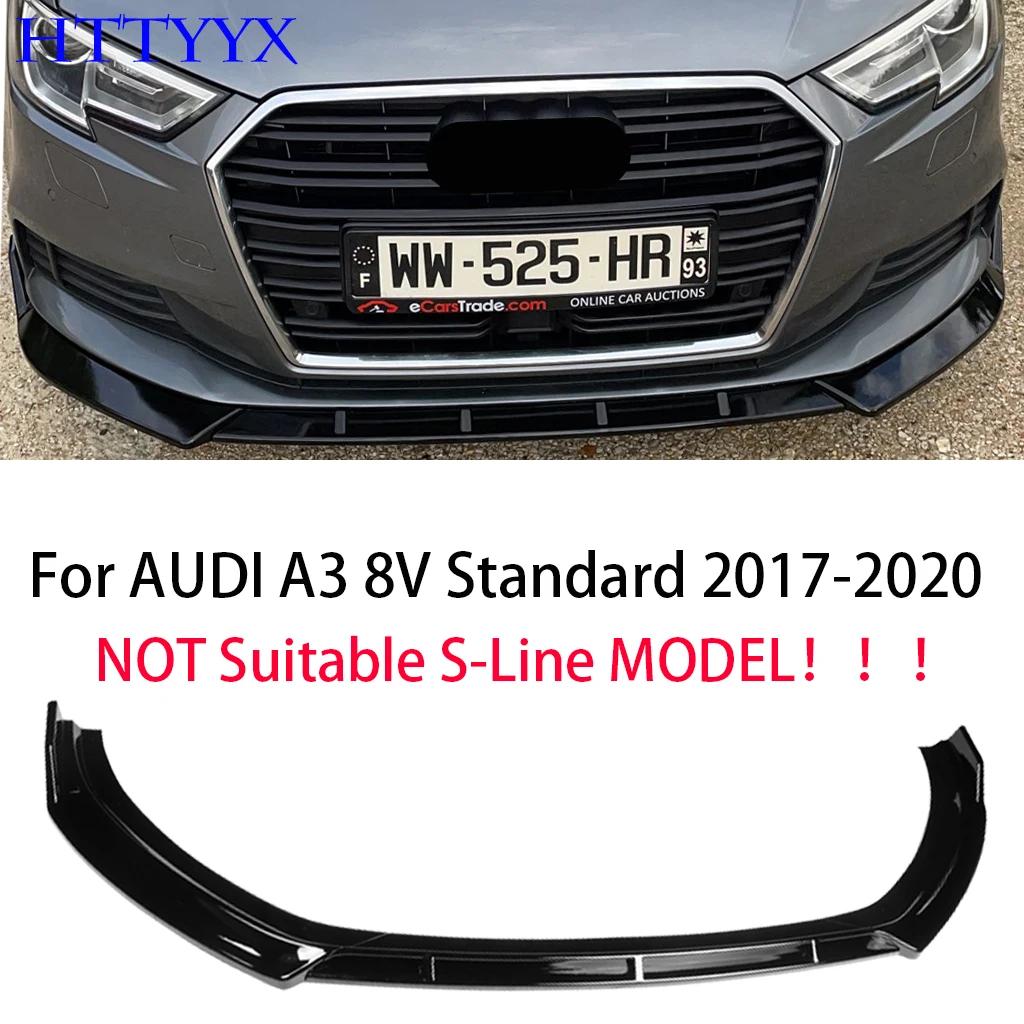 Per Audi A3 8V Standard Edition 2017 2018 2019 2020 Car Paraurti Anteriore Splitter Lip Diffusore Body Kit Spoiler Guard (Non S-Line)