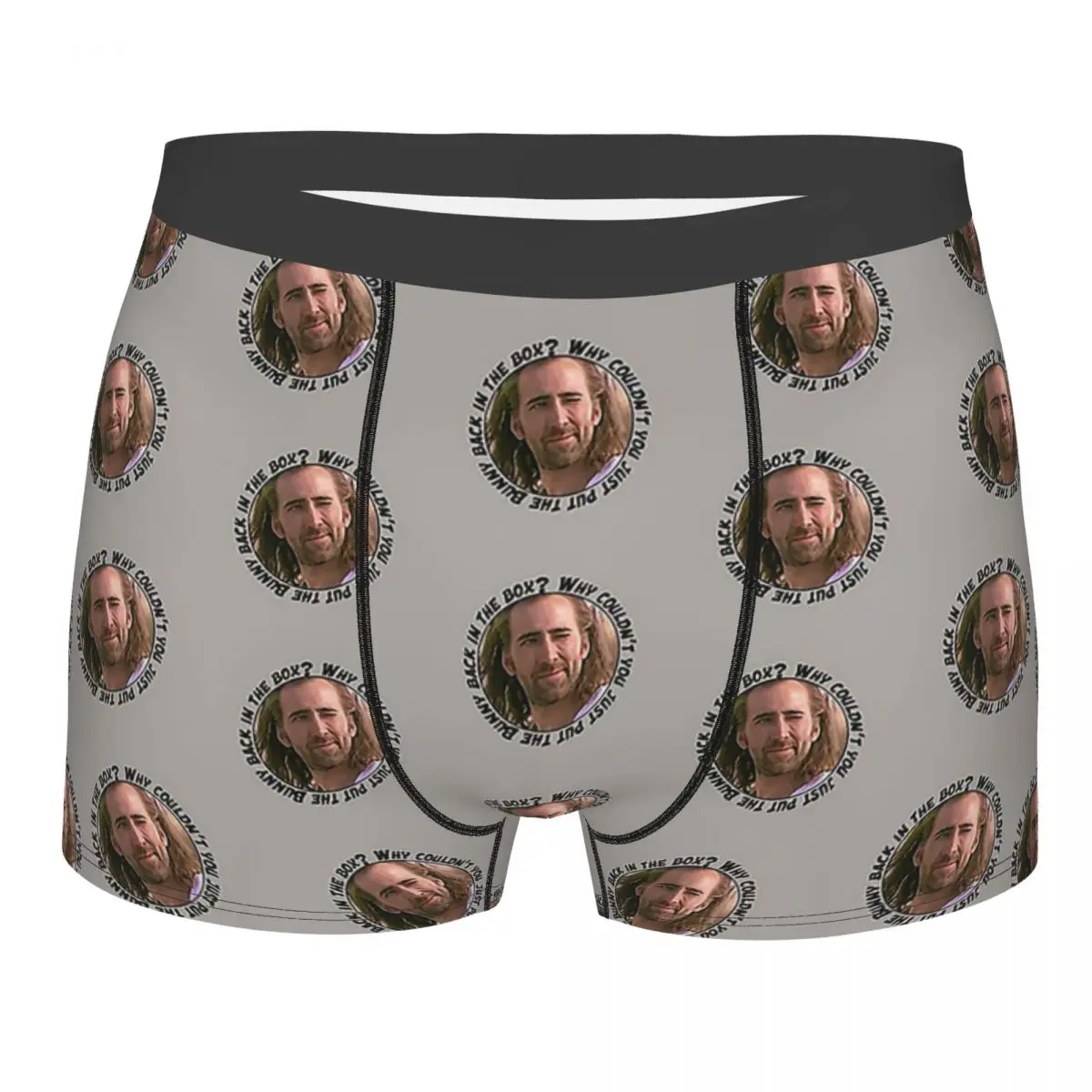 

Men's Nicolas Cage Pattern Underwear Printed Boxer Briefs Shorts Panties Male Breathable Underpants Plus Size