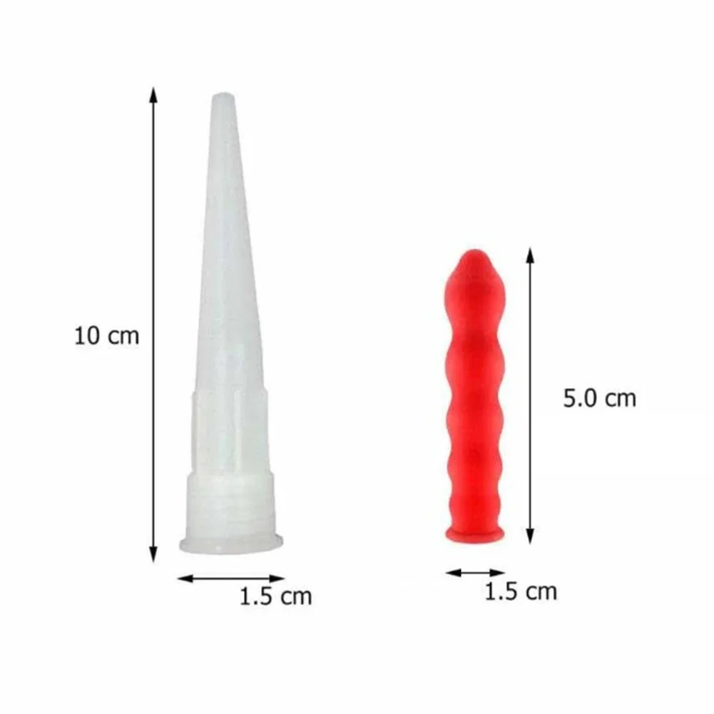 10 Set Caulking Nozzles Cap Red Caulk Saving Caulk Glue Tip Sealing Cap For Sealing And Preserving Leakproof Sleeve Tool