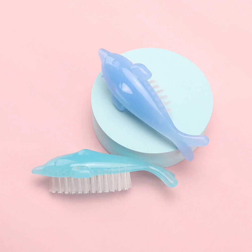 

4 Pcs Dolphin Nail Brush Manicure Instrument Brushes Surface Cleaning Shaped Finger Tools Cleaner Detergent Multi-functional